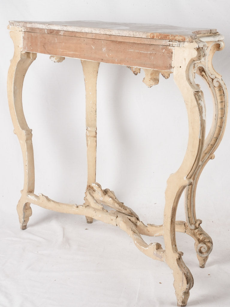Pair Louis XV marble consoles 41¾" x  51¼" x 17¾"