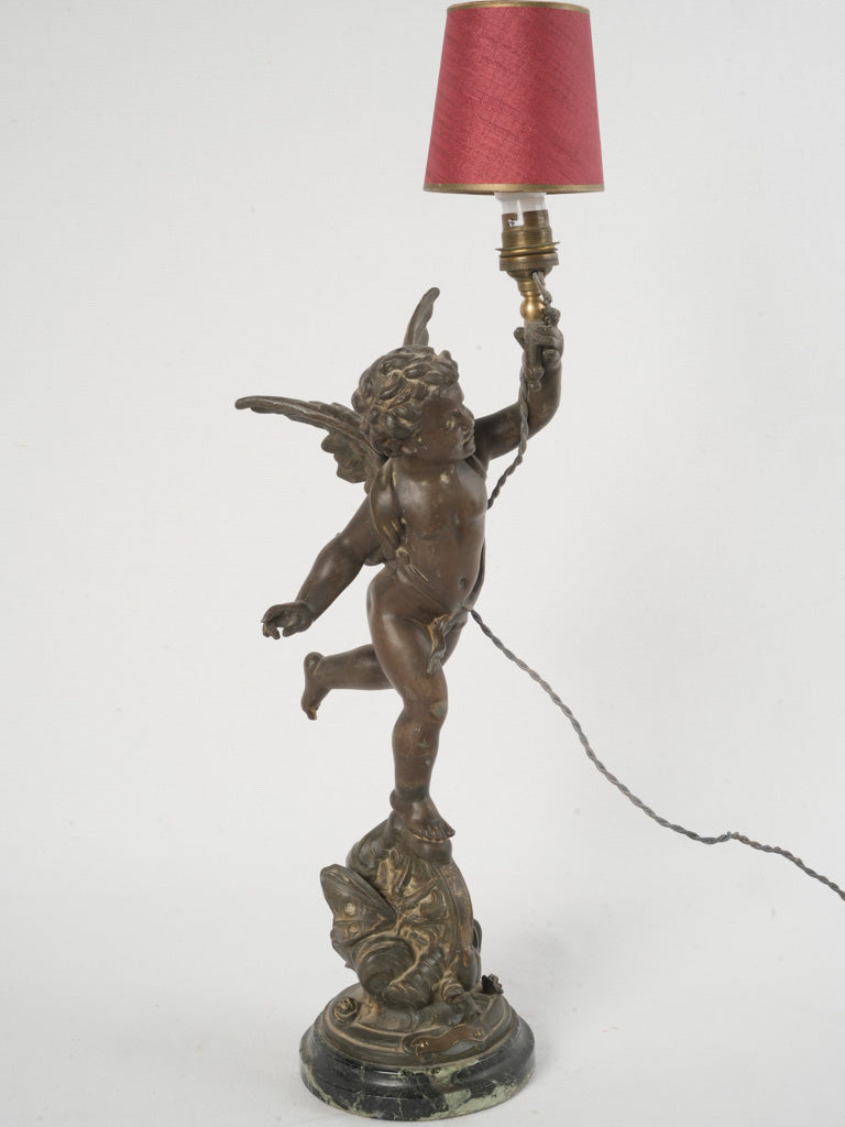 Burgundy elegant French table lamp  