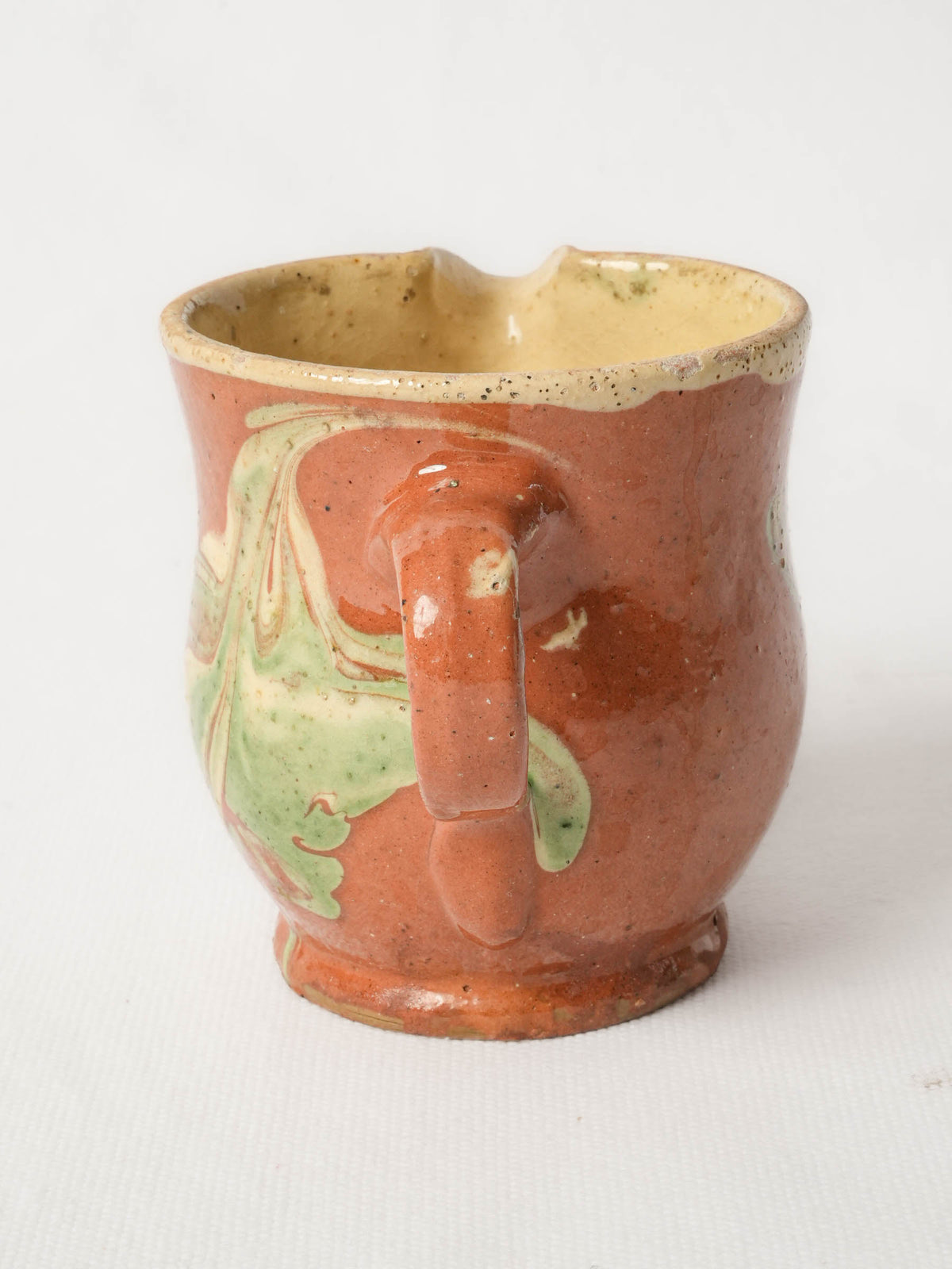 Antique French Savoyard Marbled Earthenware Creamer