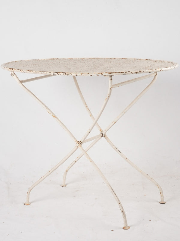 French garden table - oval w/ white patina 35"