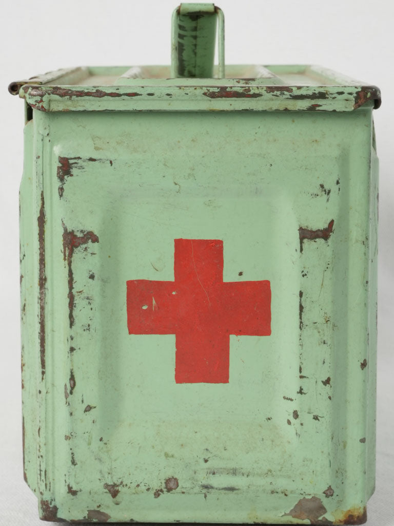 Unique weathered red cross pharmacy box