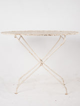 French garden table - oval w/ white patina 35"
