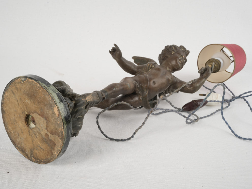 Winged angel decorative cherub lamp  