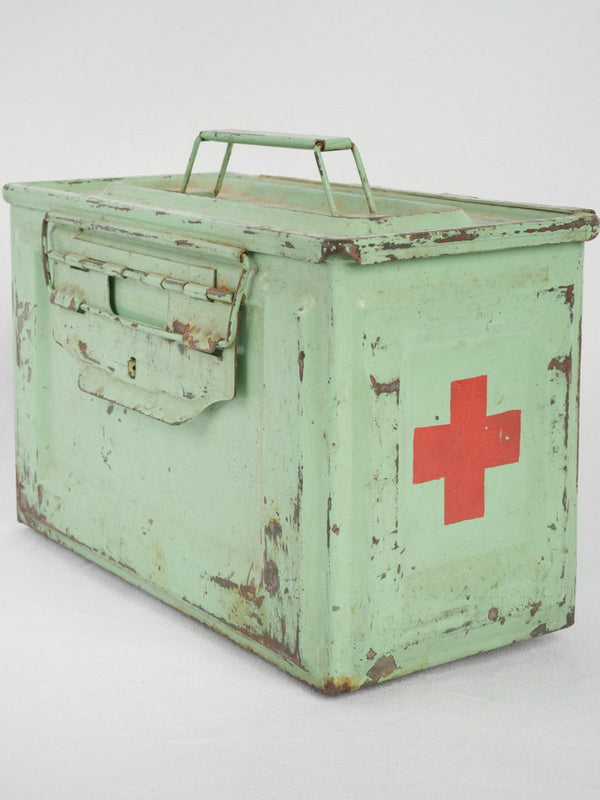 Vintage military green first aid box