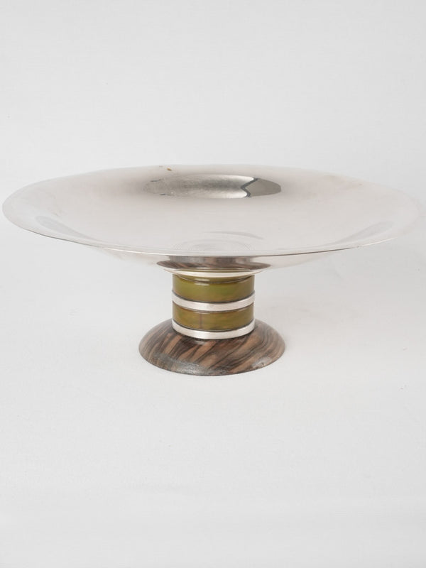 Silver Art Deco fruit bowl coup 15¾"