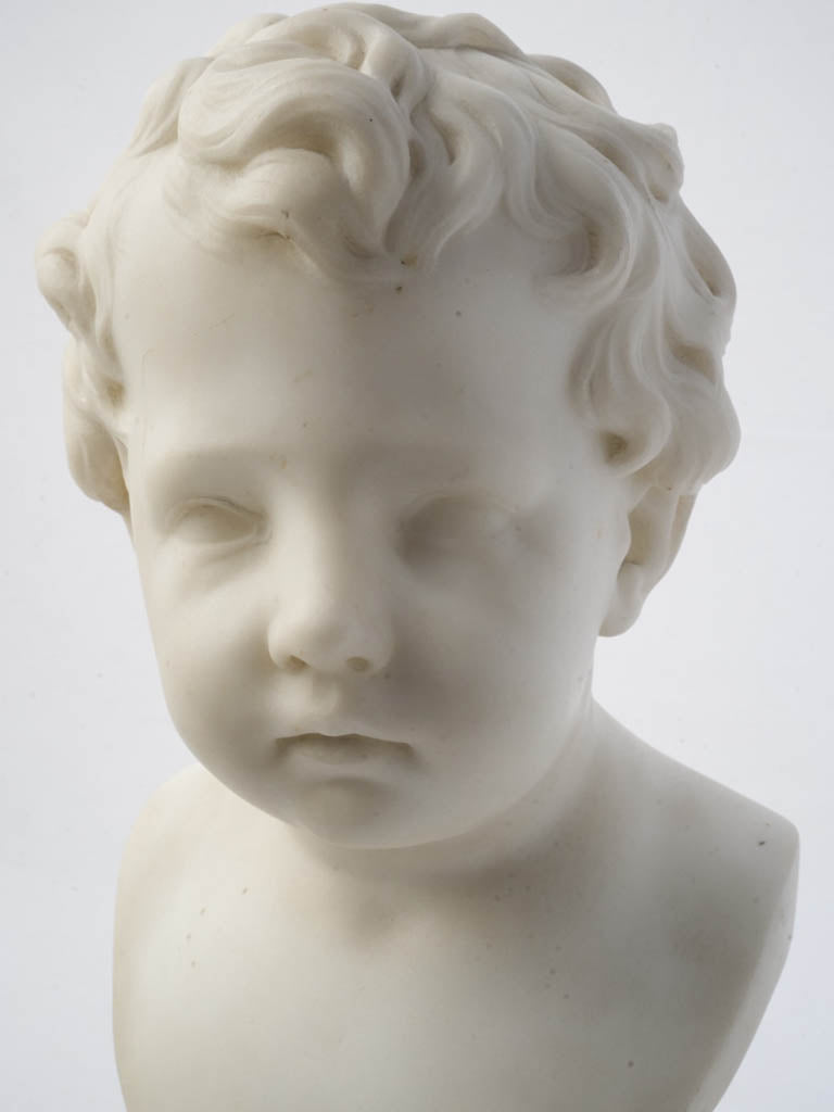 Serene cherub-inspired marble piece