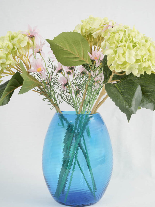 Modern blown glass vase - sapphire blue 9¾"