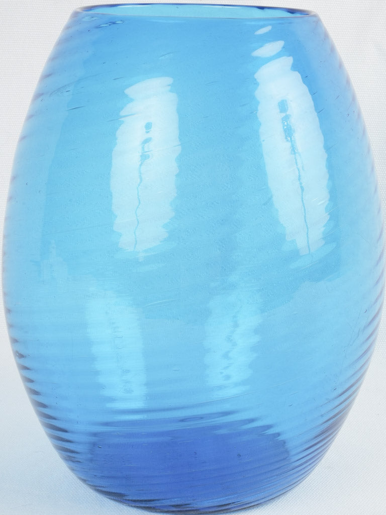 Vintage sapphire blue glass vase