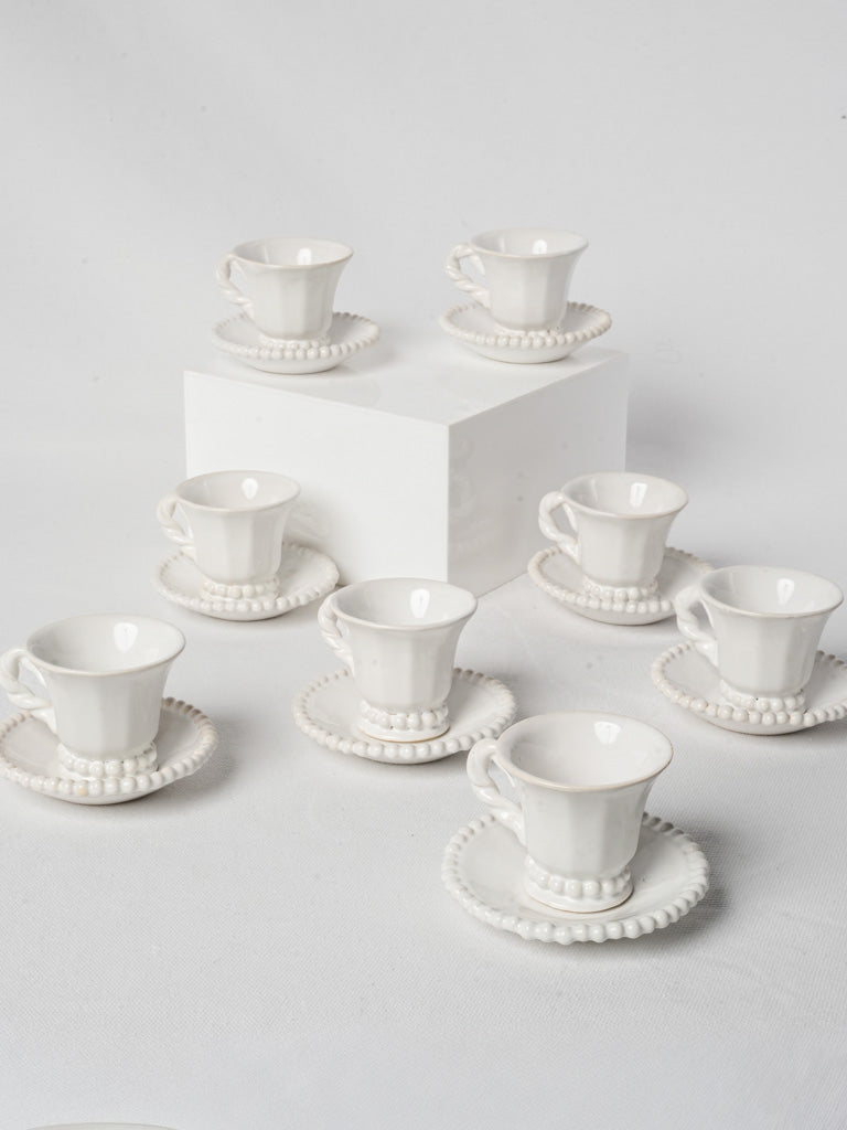 Refined mid-century French faience coffee set  