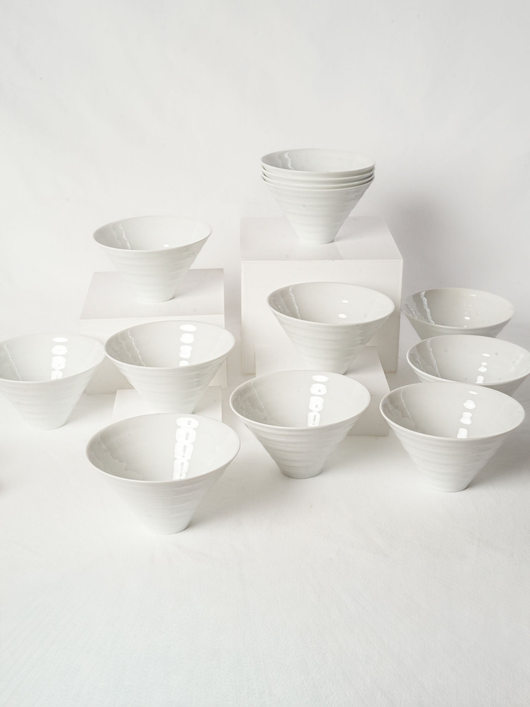 Set of 12 Vintage Bernardaud Limoges Porcelain Bowls