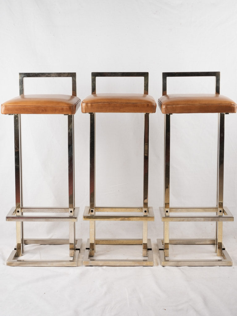 3 Maison Jansen barstools - 1970s - 37½"