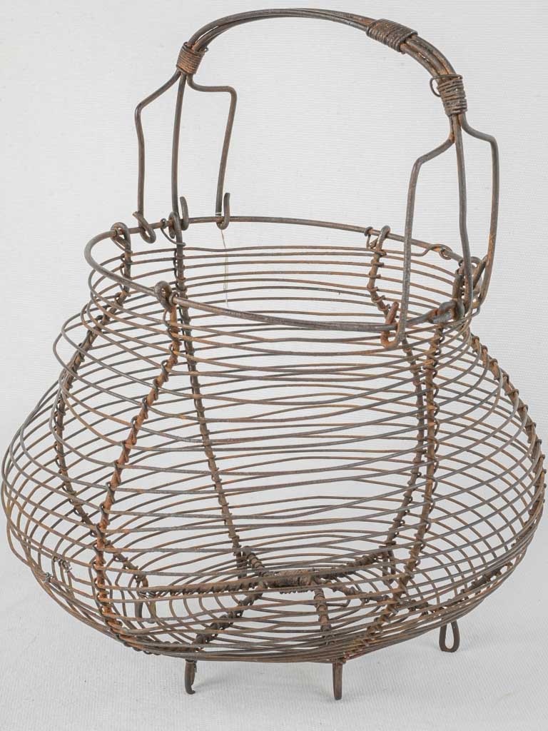 Vintage French wirework egg basket