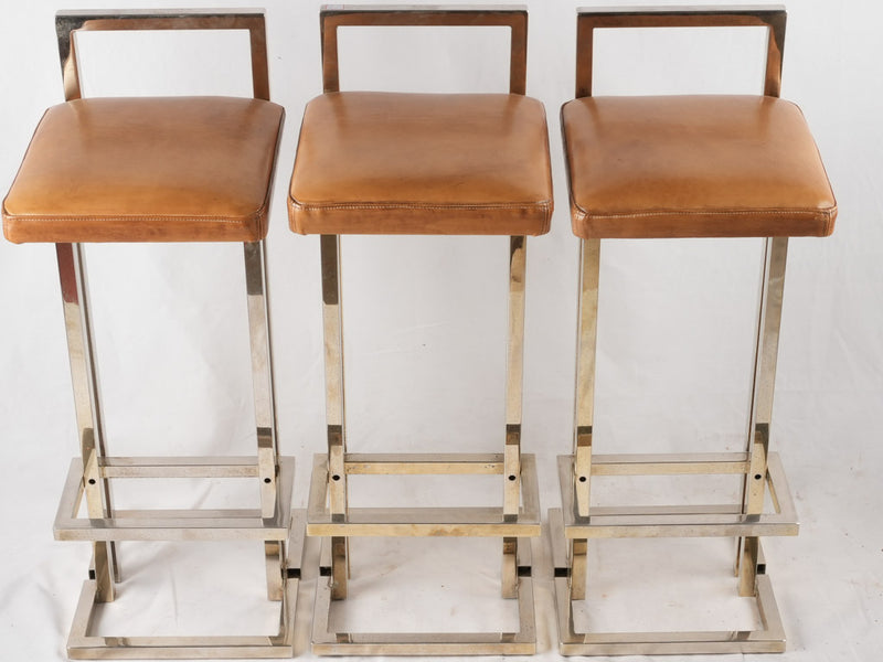 3 Maison Jansen barstools - 1970s - 37½"