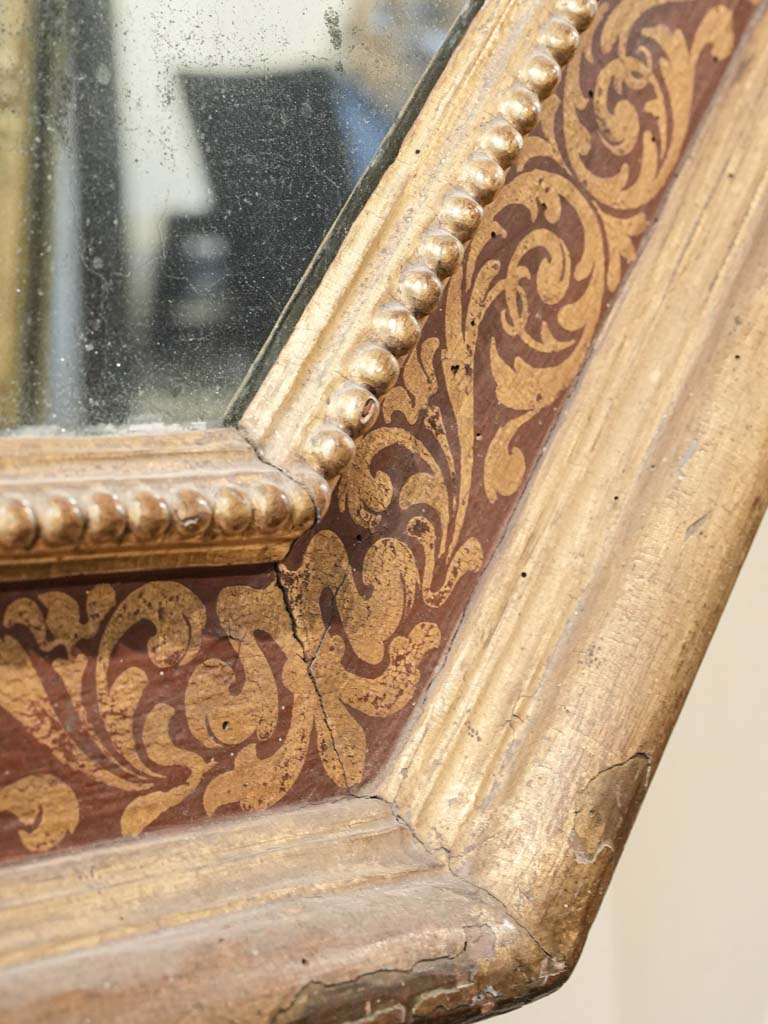 Delicately beaded ornate Tuscan mirror  