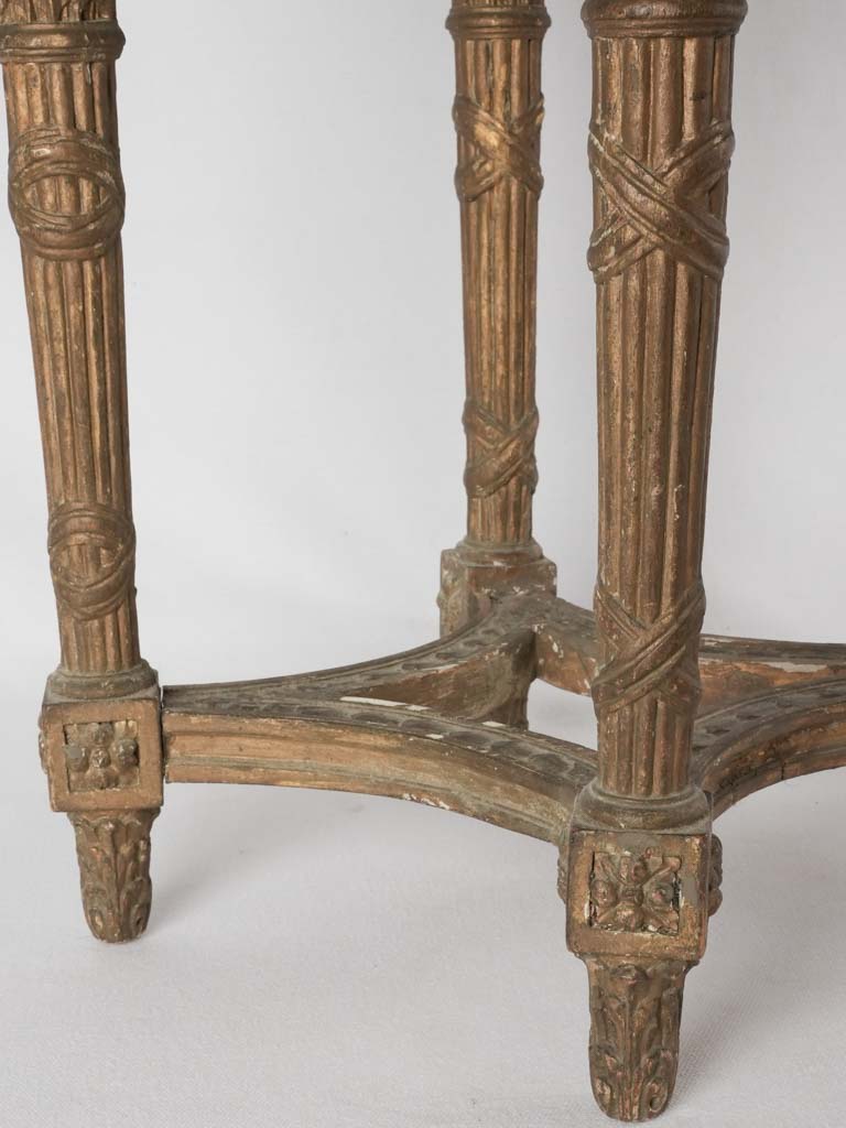 Oval Louis XVI bench w/ linen upholstery 38¼" x 16½"