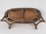 Oval Louis XVI bench w/ linen upholstery 38¼" x 16½"