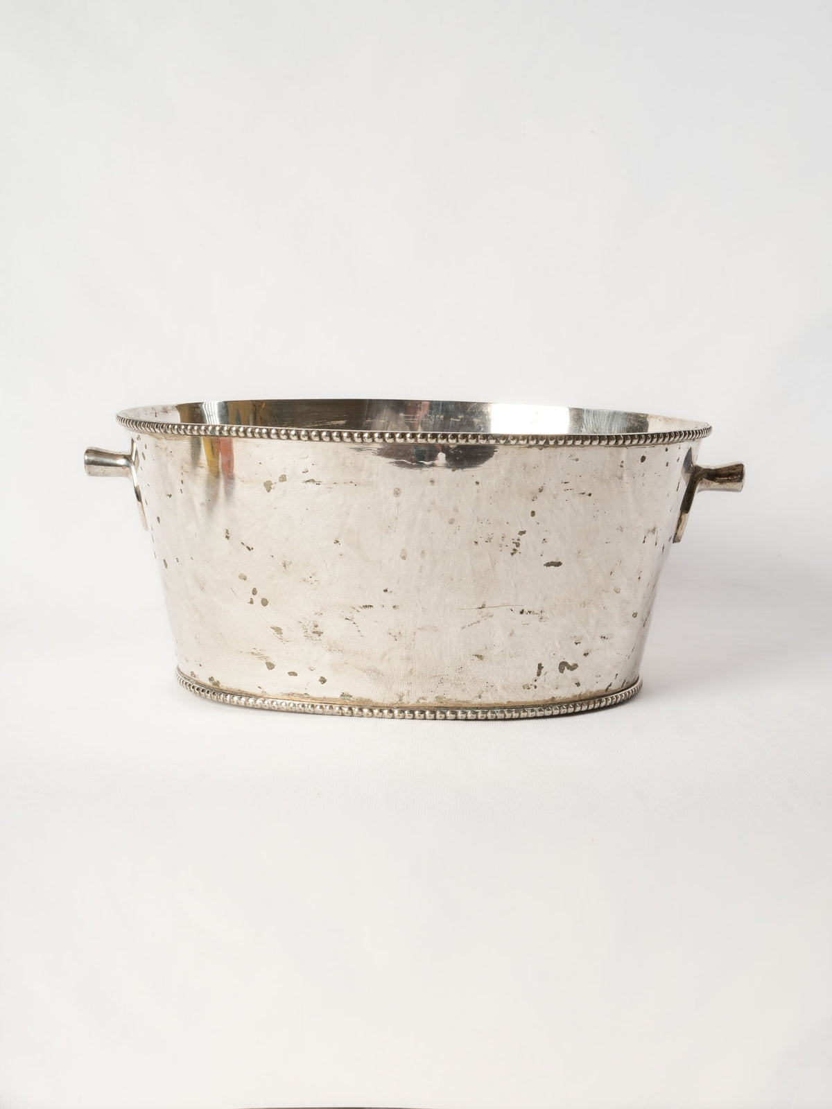 Large Oval Antique French Silver Plated Champagne Cooler