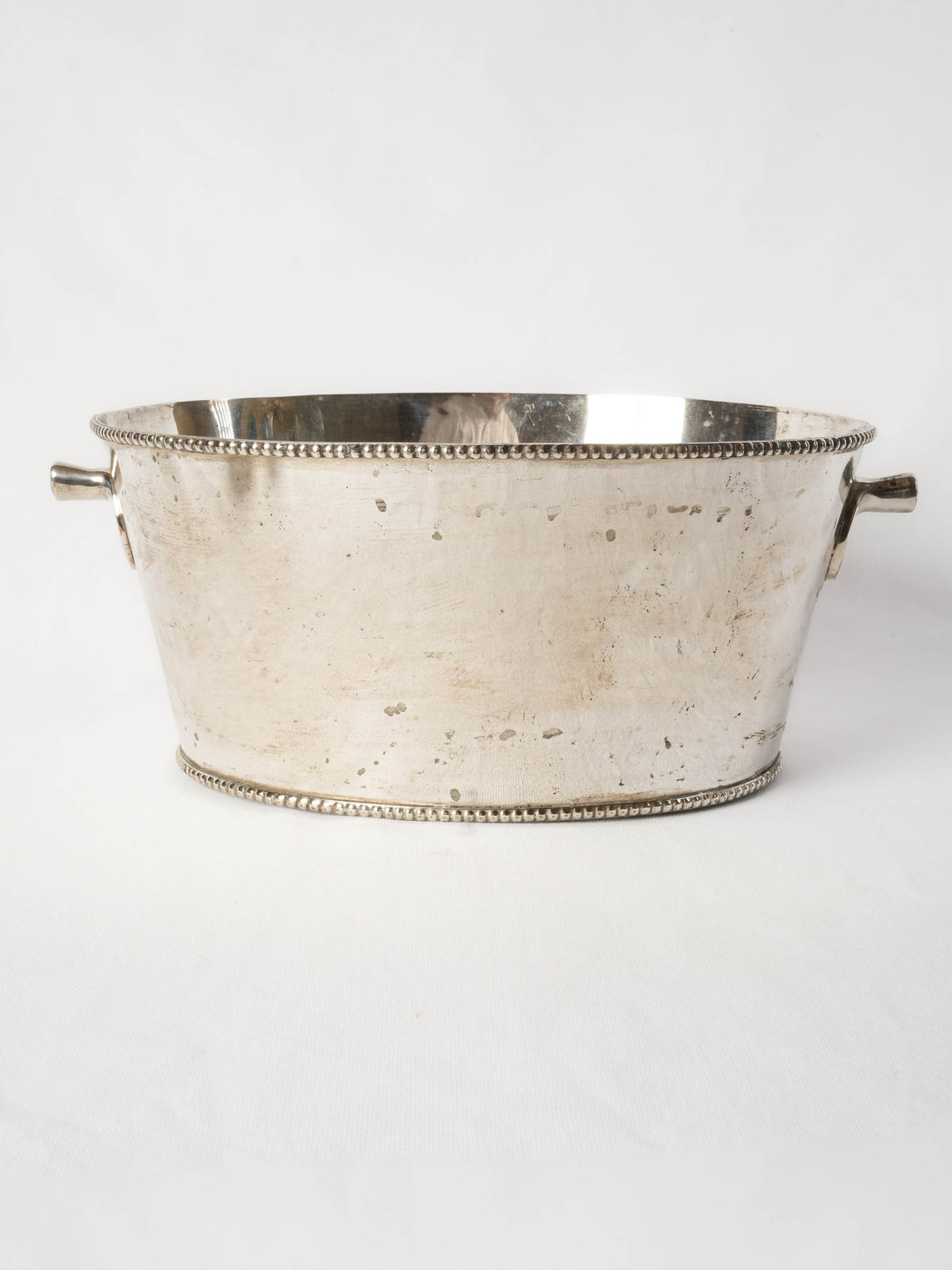Large Oval Antique French Silver Plated Champagne Cooler