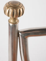 4 mid century Maison Jansen Curule chairs - chrome brass leather