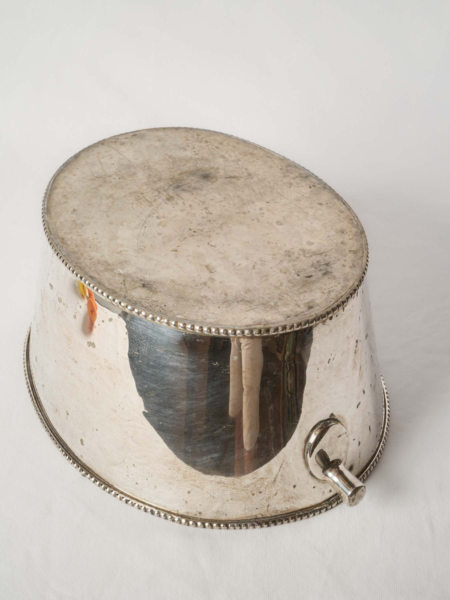 Large Oval Antique French Silver Plated Champagne Cooler