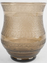 Vintage taupe Daum-signed glass vase
