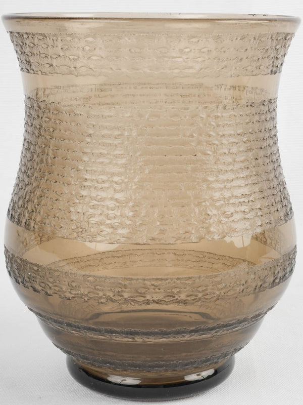 Vintage taupe Daum-signed glass vase