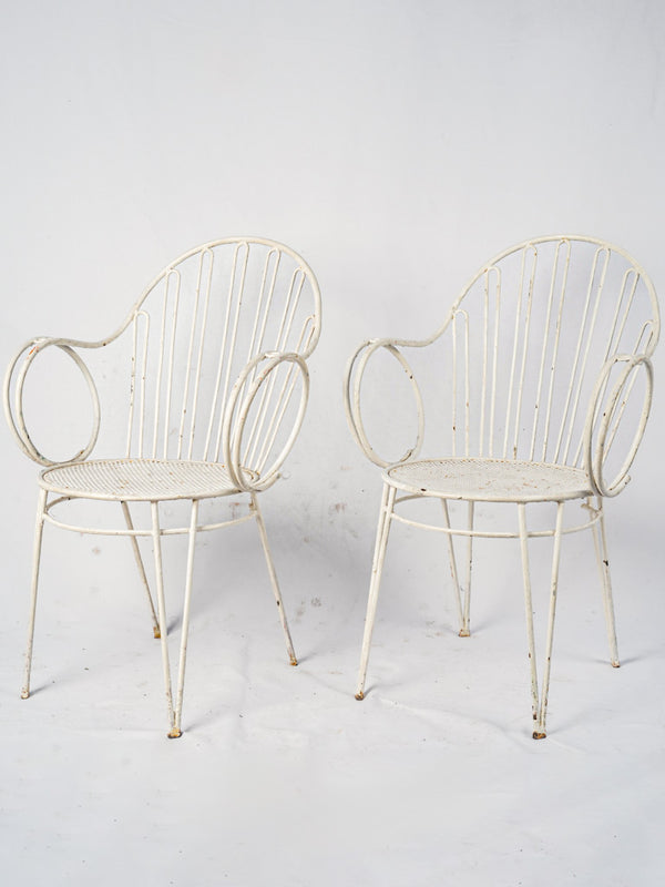 Vintage French iron garden chairs