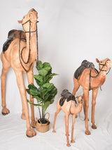 Vintage leather camel sculpture, realistic