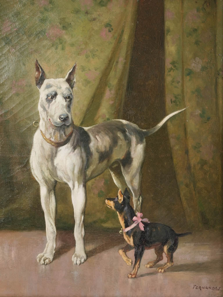Spirited Pinscher floral canvas