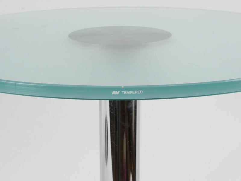 Elegant Aqua Glass Chrome Nightstands