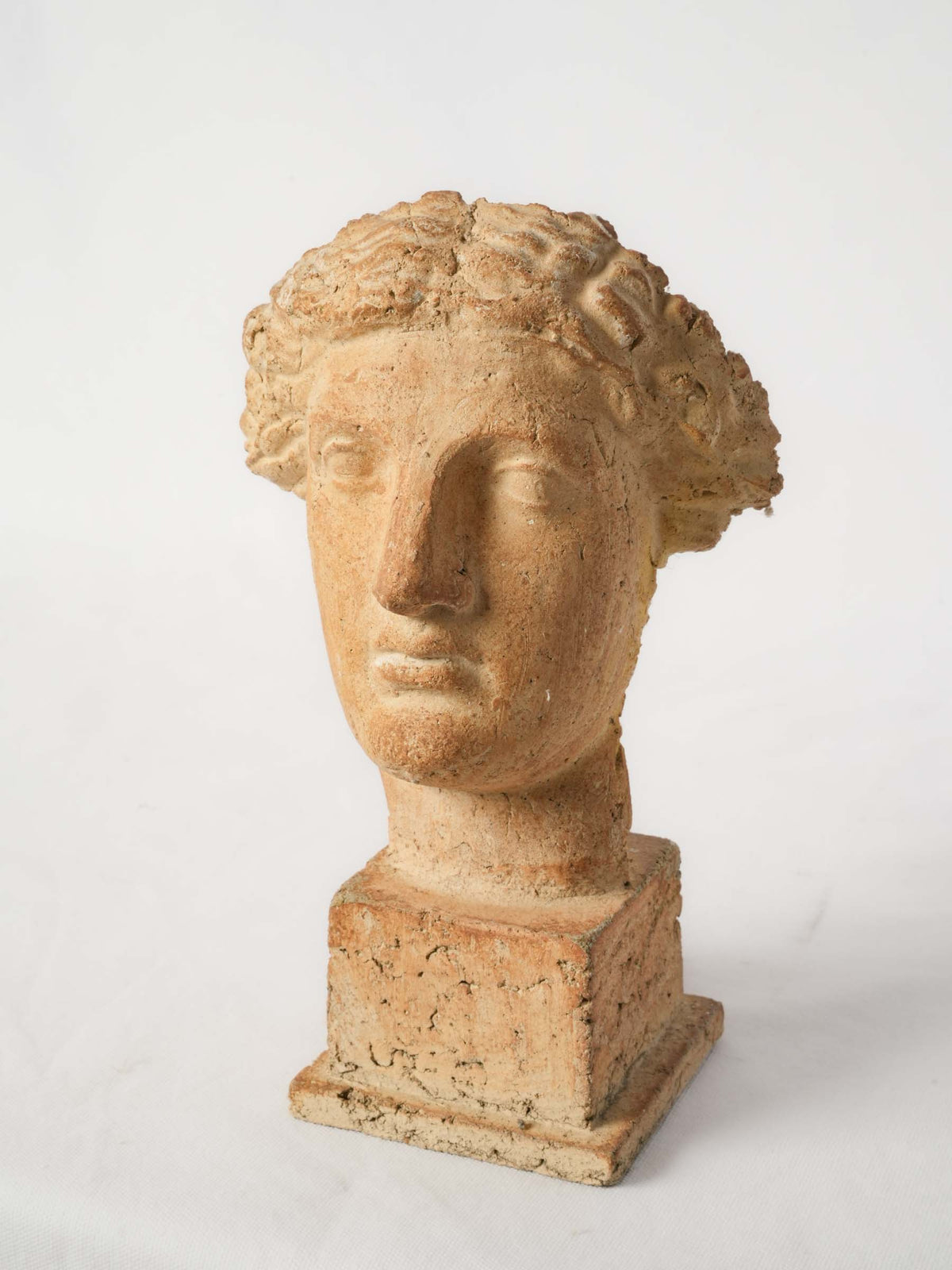 Vintage Terracotta Classical Female Bust on Plinth