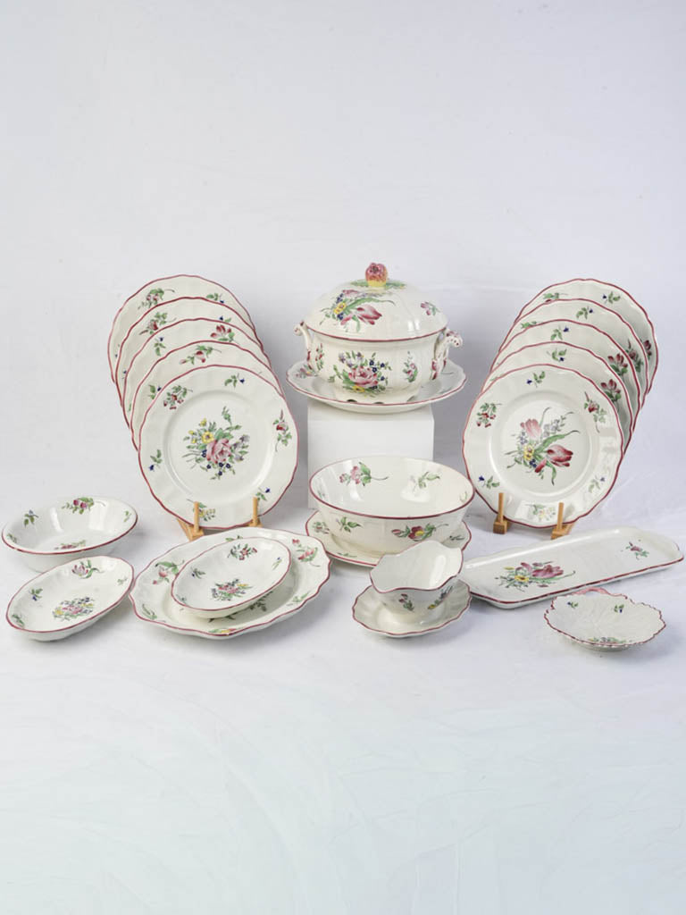 Antique glazed ceramic dinner service  