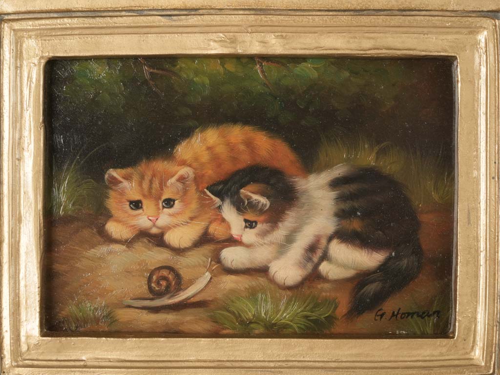 Whimsical vintage-style oil board