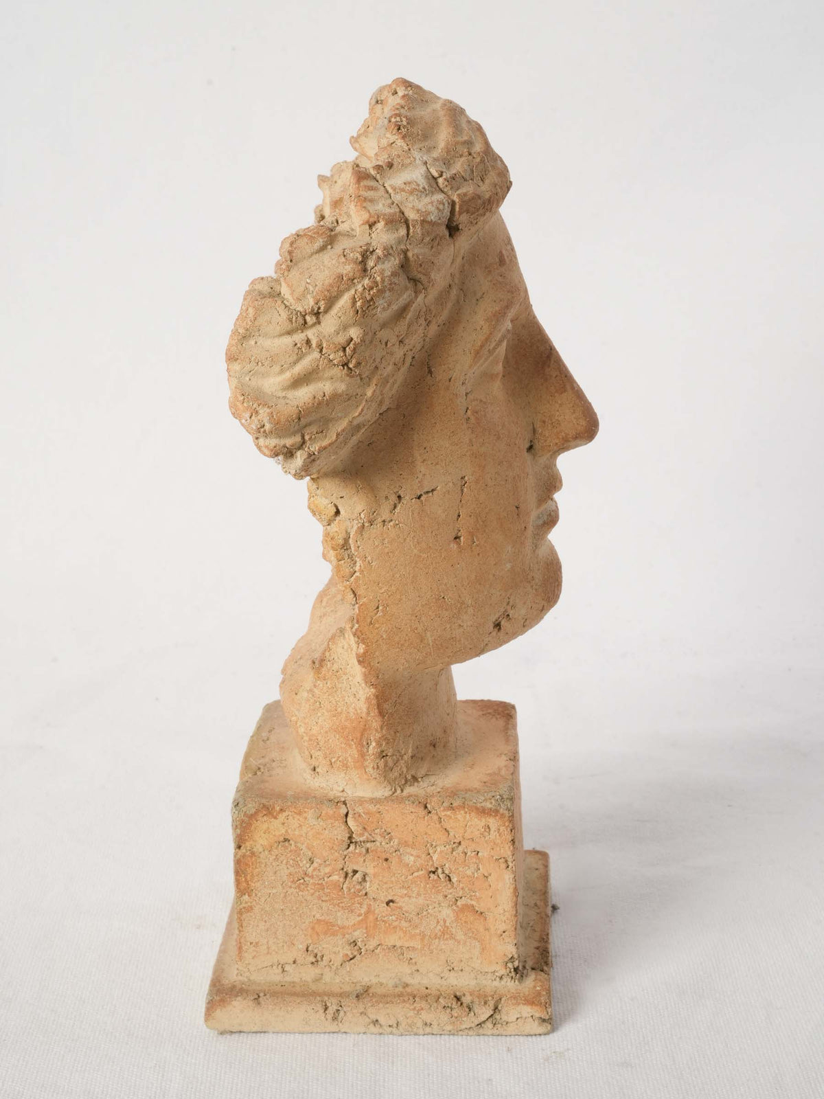 Vintage Terracotta Classical Female Bust on Plinth