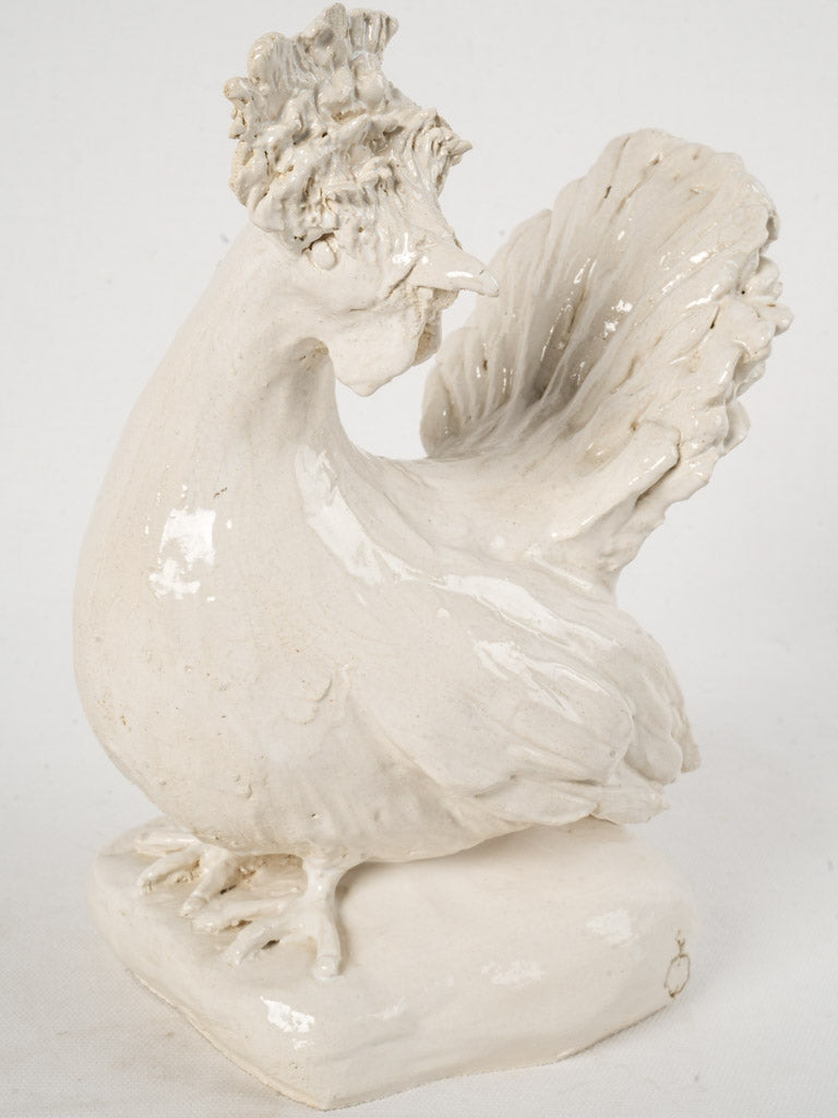 Charming rustic terracotta sculpture hen