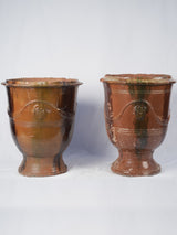 1950s Anduze flame glazed urns