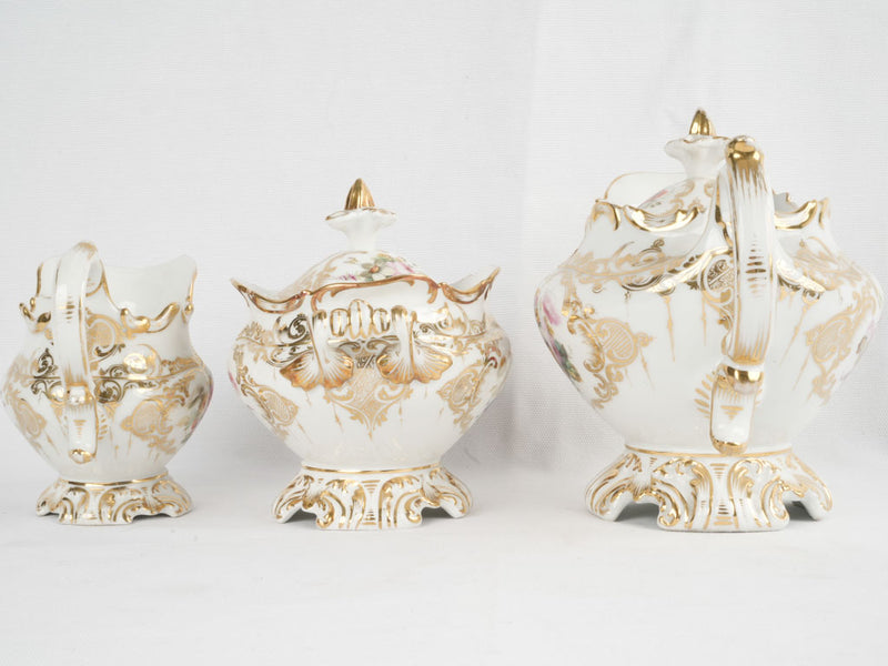 Time-worn elegant teapot, porcelain make