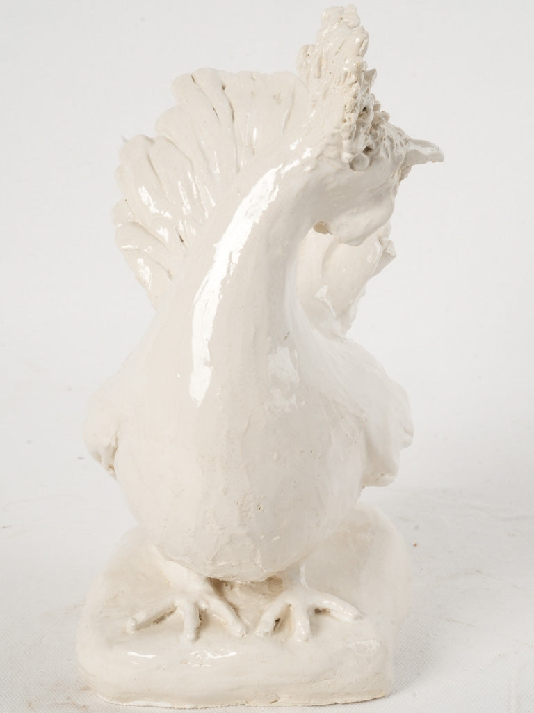 Vintage-inspired white hen sculpture