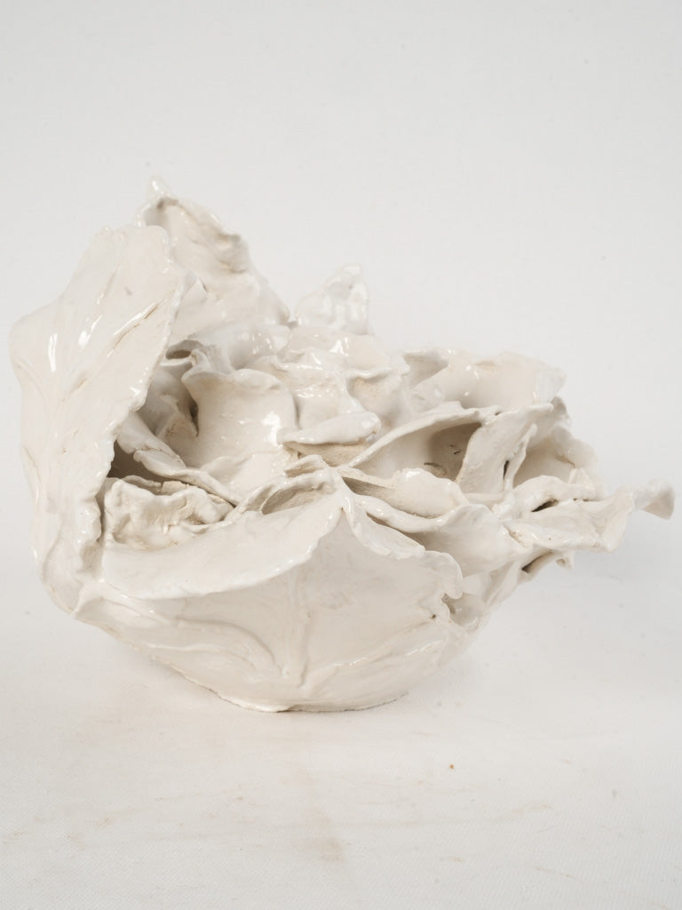 Exquisite white finish cabbage statue