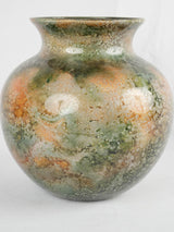 Striking retro patterned glass flower vase