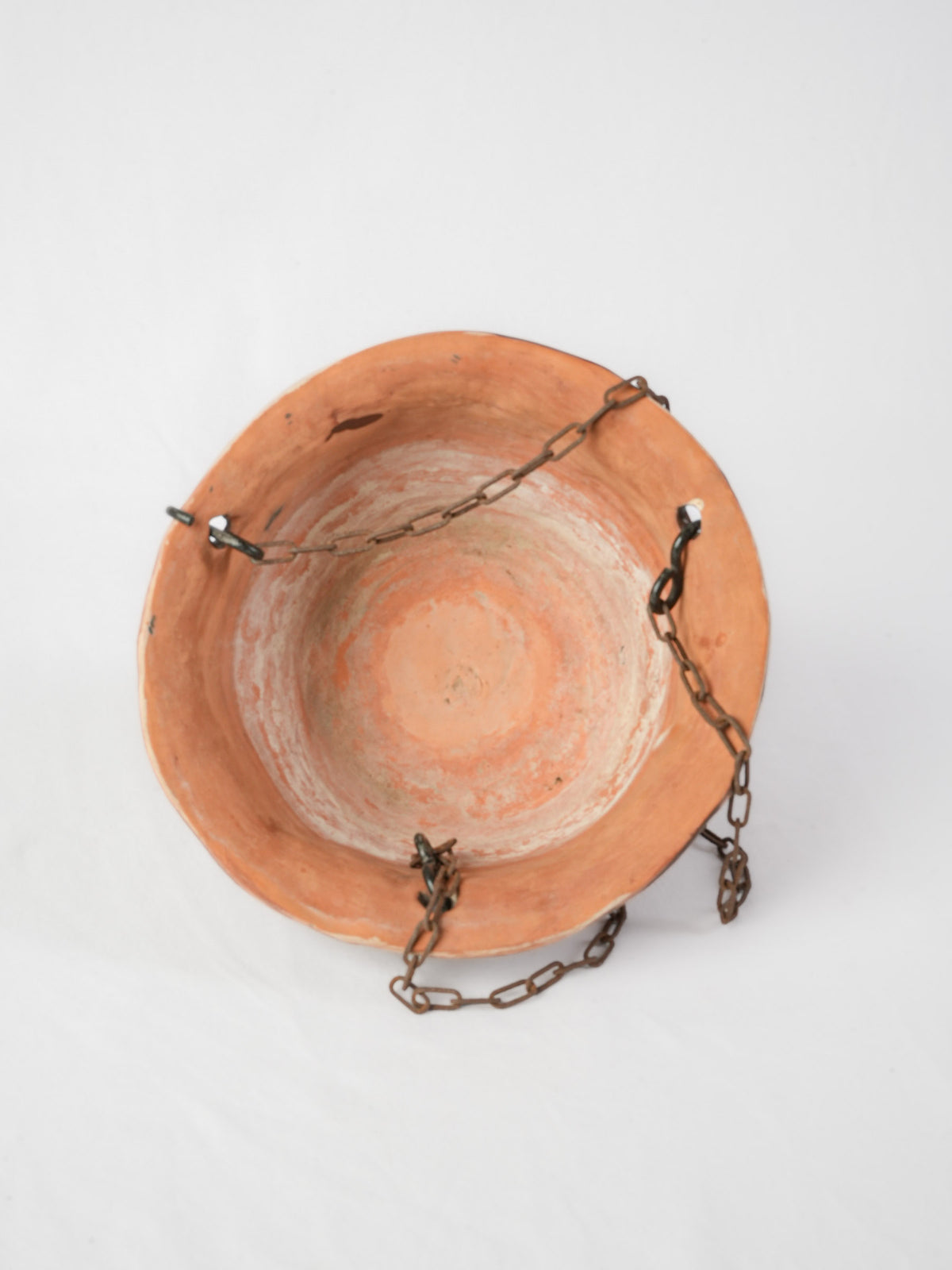Vintage Artisan Hanging Ceramic Planter with Variegated Amber Glaze