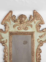 Pair of 18th century Italian mirrors - gilt & sage green 31½" x 17"