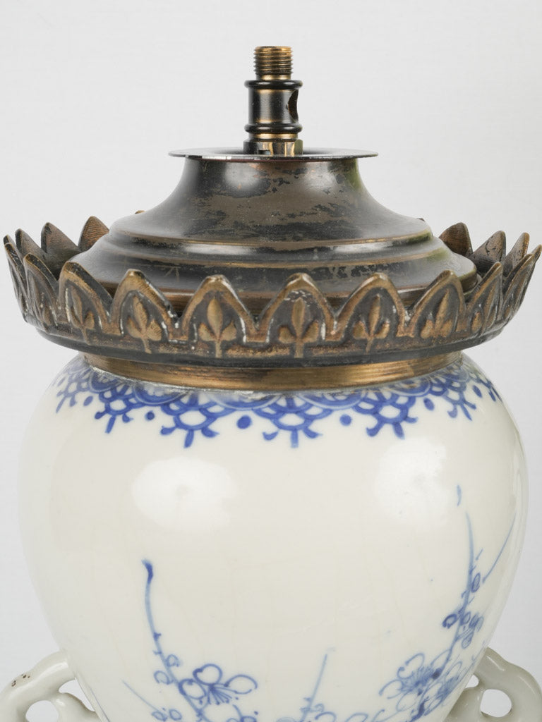 Ornate blue floral decorated lamps