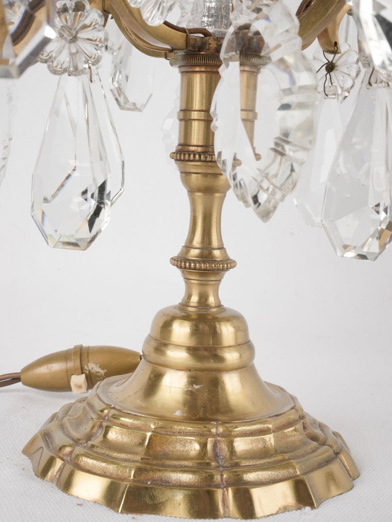 Large crystal table lamp - girandole 22½"