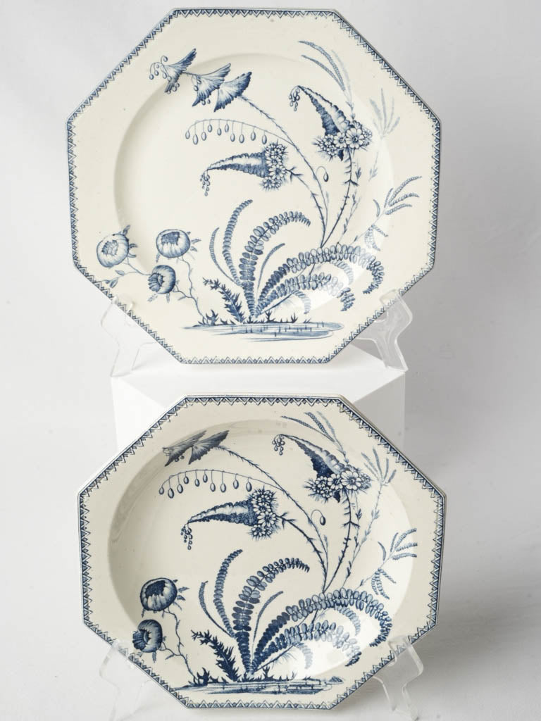Creamy cobalt blue platters  