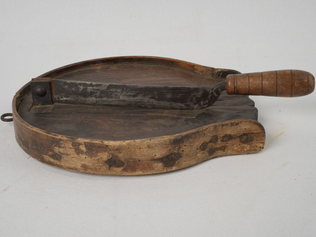 Worn, functional Provençal chocolate slicer