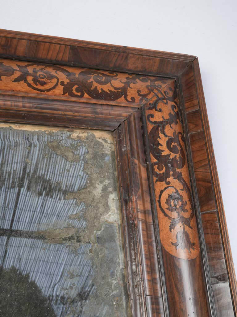 Ornate wooden framed French mirror