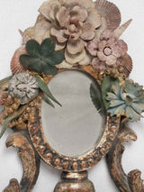 Strich tole flowers adorned mirror