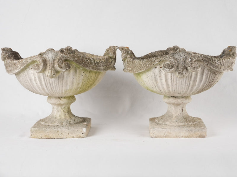 Pair of 1940s cup shaped planters 13½"