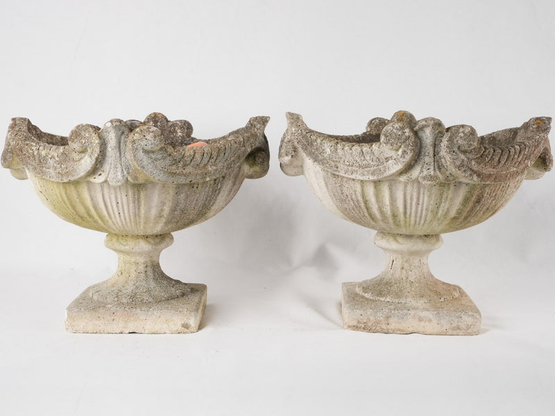 Pair of 1940s cup shaped planters 13½"
